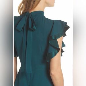 Chelsea28 Dress Teal Ruffle Sleeve Size 4